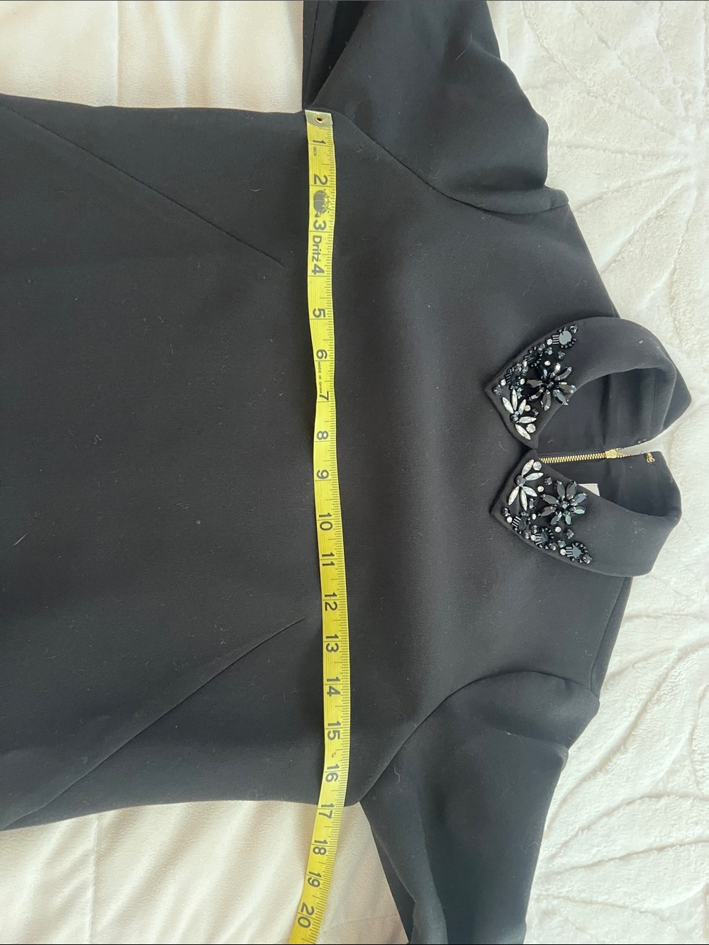 Kate Spade Black A-line Dress w/ Jewel Adorned Collar | Size 4 | Great Condition - Picture 14 of 15